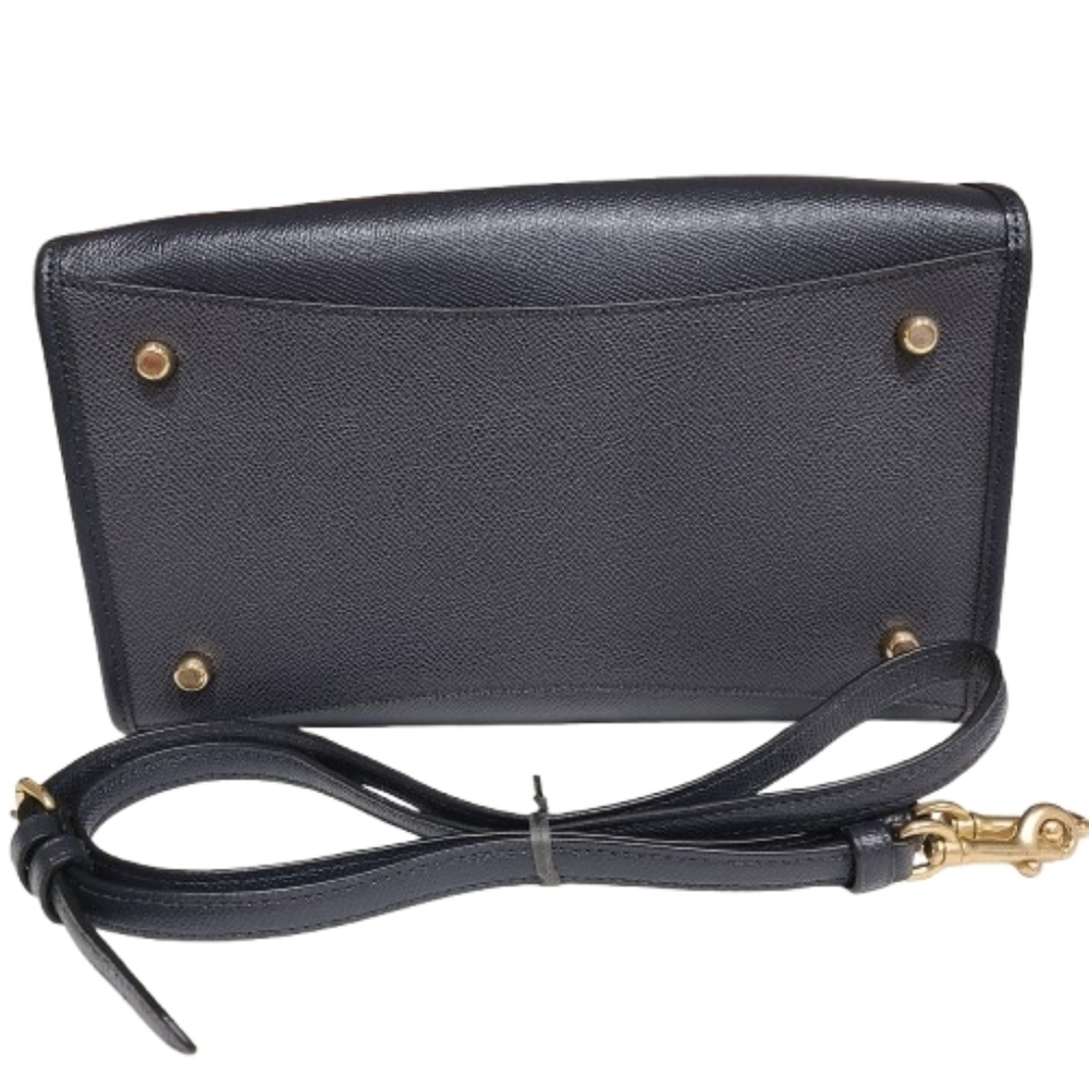 Coach Crosby Carryall Crossgrain Leather Tote Midnight Navy Satchel Shoulder Bag - Picture 7 of 16